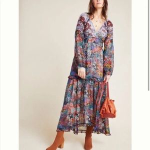 Anthropologie Maeve Annabella Floral Boho Maxi dress